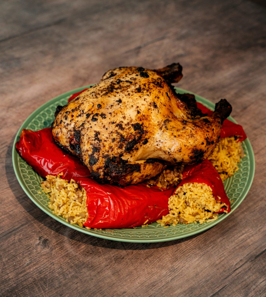 One-pot Baharat Chicken and Mejadra-Stuffed Peppers - Image by Yaffa Judah